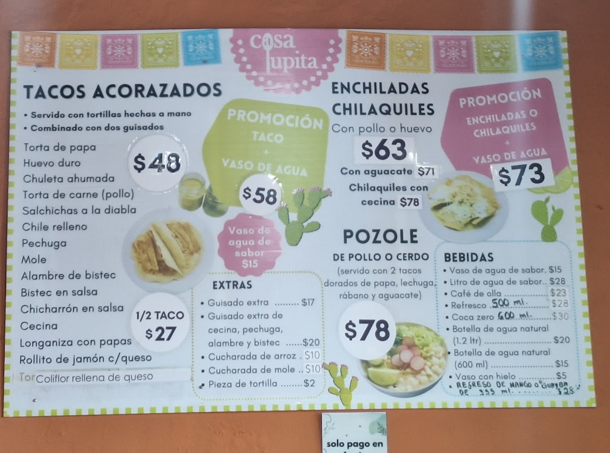Casa Lupita Menu - Image 1